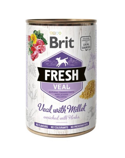 BRIT FRESH vasikaliha ja hirssi 400 g vasikaliha ja hirssi