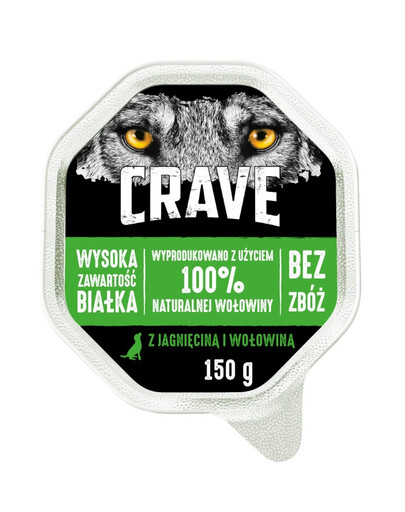 CRAVE Pastetid koertele lambaliha ja veiselihaga 14x150 g