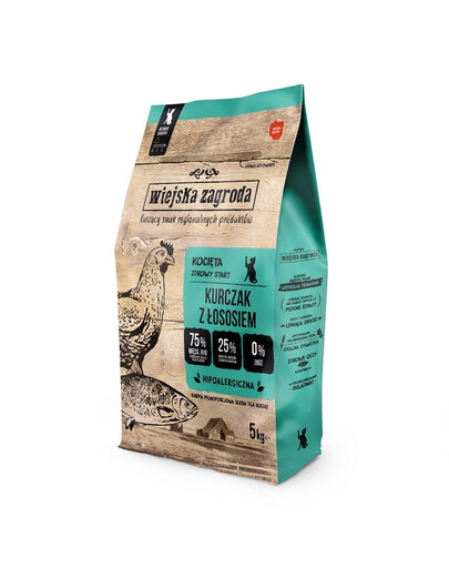 WIEJSKA ZAGRODA Kurczak z łososiem dla kociąt 5 kg