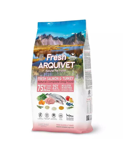 ARQUIVET Fresh Poolniiske koeratoit lõhega ja kalkuniga 10 kg
