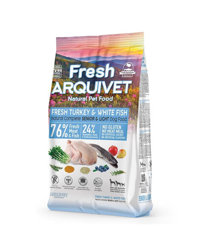 ARQUIVET Fresh Senior Light Poolniiske vanemate toit kalkunit ja valget kala 2,5 kg
