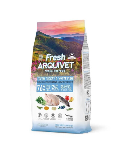 ARQUIVET Fresh Senior Light Poolniiske vanemate toit kalkunit ja valget kala 10 kg