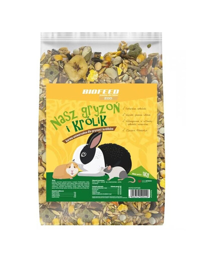 BIOFEED Meie näriliste ja küülikute universaalne toit küülikutele ja närilistele 10 kg
