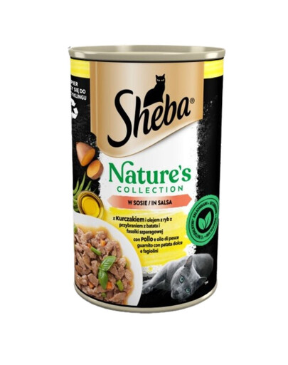 puszka 400 g Nature's Collection z kurczakiem i olejem z ryb z przybraniem z batata i fasolki szparagowej w sosie