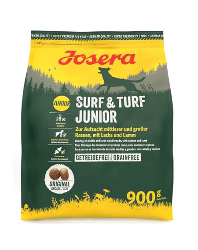 JOSERA Surf Turf Junior 900 g teraviljavaba kutsikatoit lõhe ja lambalihaga
