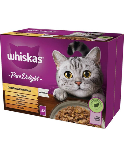 Pure Delight Drobiowe frykasy z kurczakiem, indykiem, drobiem, kaczką w galaretce 12x85g