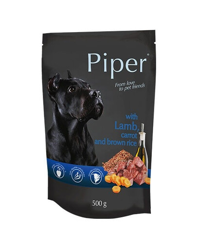 PIPER z jagnięciną, marchewką i brązowym ryżem 500 g mokra karma dla dorosłych psów