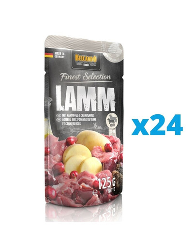 BELCANDO Finest Selection Jagnięcina, ziemniaki i żurawina 24x125 g mokra karma dla psa