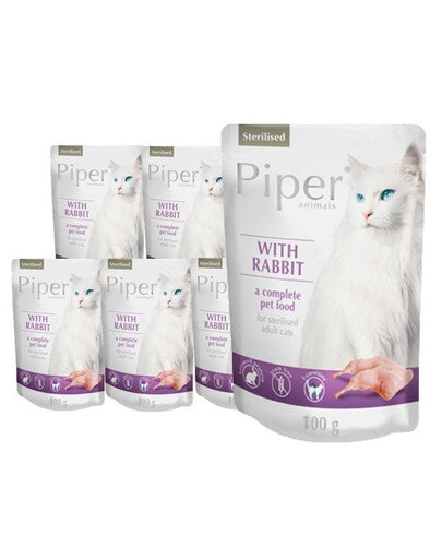DOLINA NOTECI PIPER Animals z królikiem dla kota po sterylizacji 10x100 g
