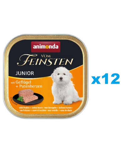 ANIMONDA vom Feinsten Junior drób i serca indyka 12x150g