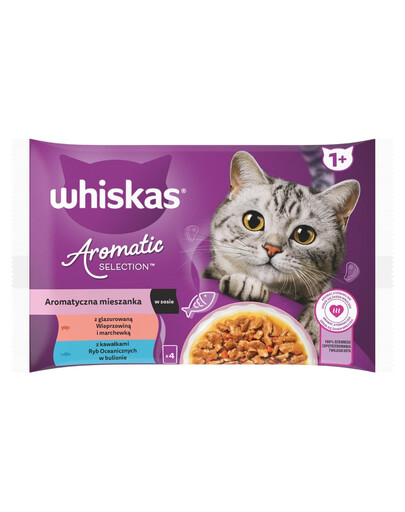 WHISKAS Aromatic Adult aromaatne segu kastmes 4x85 g märgtoit kassidele