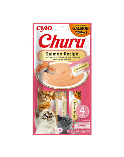 INABA Churu Cat Salmon 4x14g kreemjas lõhemaitseline kasside maiuspala