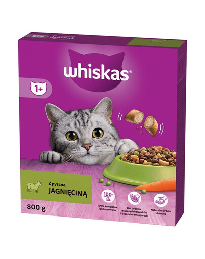 WHISKAS Adult maitsva lambalihaga 800 g kuivtoit kassidele