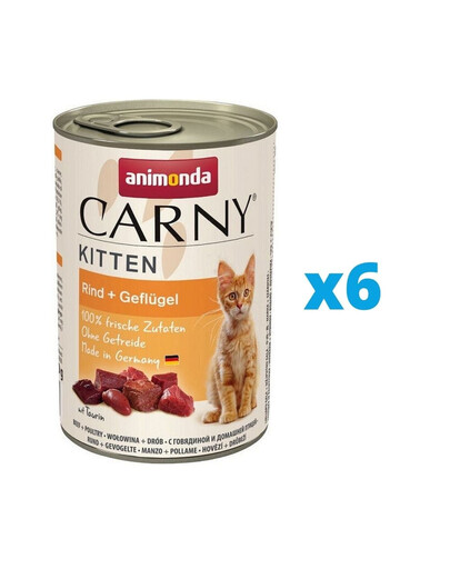 ANIMONDA Carny Kitten zestaw Koktajl Drobiowy 6 x 400 g