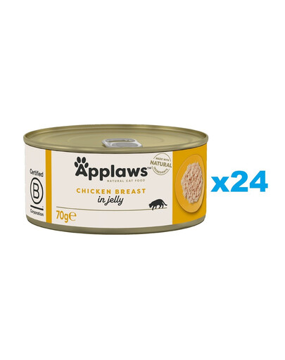 APPLAWS Kitten Chicken Breast mokra karma dla kociąt kurczak w galaretce 24x70 g