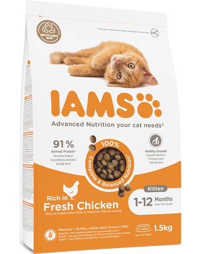 IAMS for Vitality Kitten Chicken 1,5 kg kana kassipoegadele