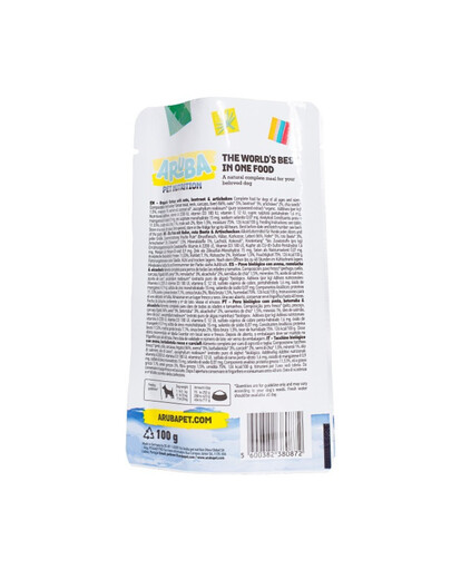 ARUBA Dog Organic Indyk z owsem, burakami i karczochami 100 g