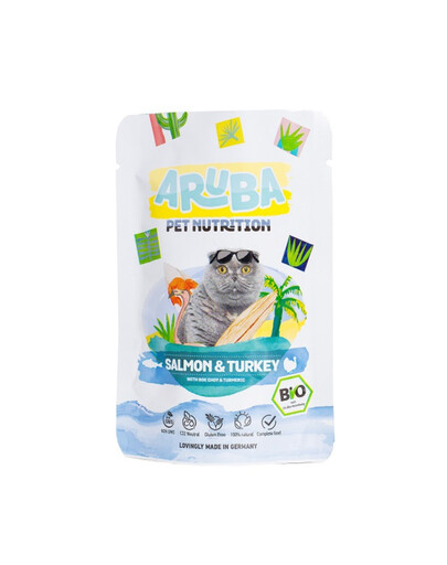 Cat Organic Łosoś i indyk z bok choy i kurkumą 70 g