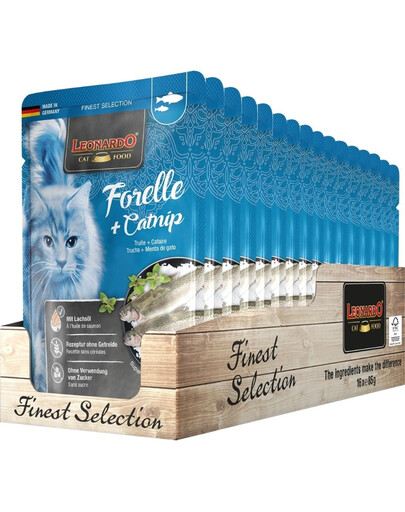 Finest Selection Pstrąg i kocimiętka dla kota 16 x 85 g