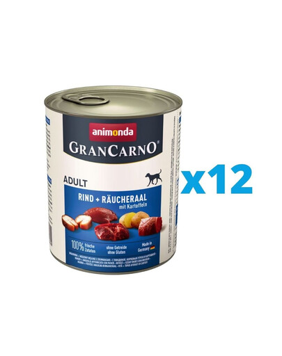 ANIMONDA GranCarno zestaw z wołowiną, węgorzem i ziemniakami 12 x 400 g
