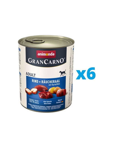 ANIMONDA GranCarno zestaw z wołowiną, węgorzem i ziemniakami 6 x 400 g