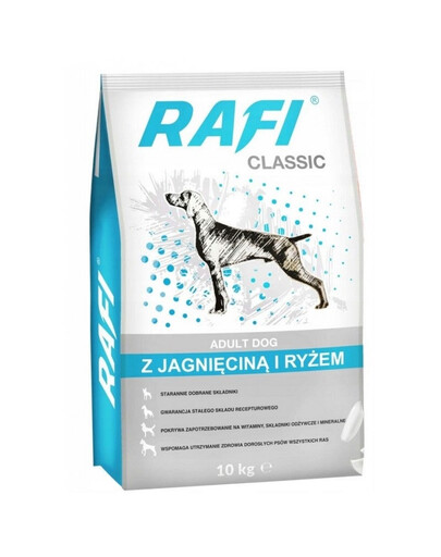 RAFI Classic z jagnięciną i ryżem dla psów 10 kg
