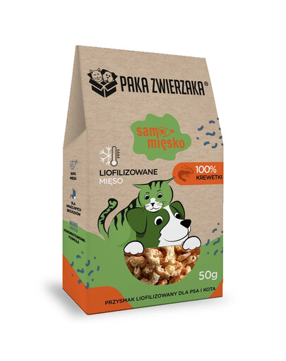 Samo mięsko Krewetki liofilizowane mięso dla psa i kota 50 g