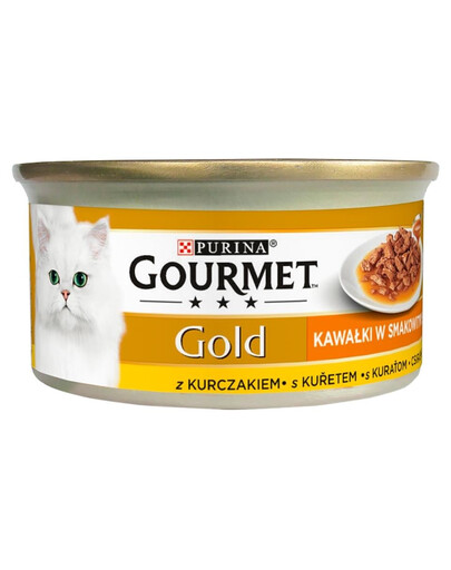 Gold Sauce Delights z kurczakiem 24x85 g mokra karma dla kotów
