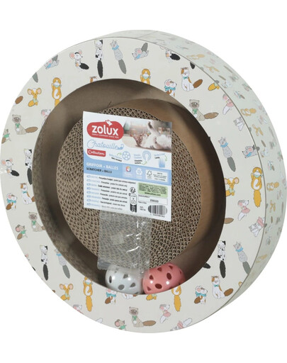 Drapak dla kota CHATOUILLE okrągła z piłkami i kocimiętką