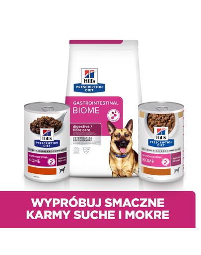 HILL'S Prescription Diet Gastrointestinal Biome 12x370g mokra karma dla psów s kurzcziakem