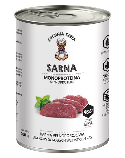 Sarna Monoproteinowa karma dla psów wszystkich ras 400 g