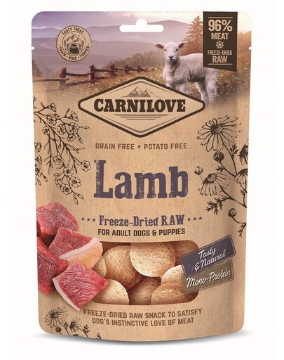 Raw Freeze-dried Snack Lamb 60g liofilizowane kawałki jagnięciny dla szczeniąt i dorosłych psów