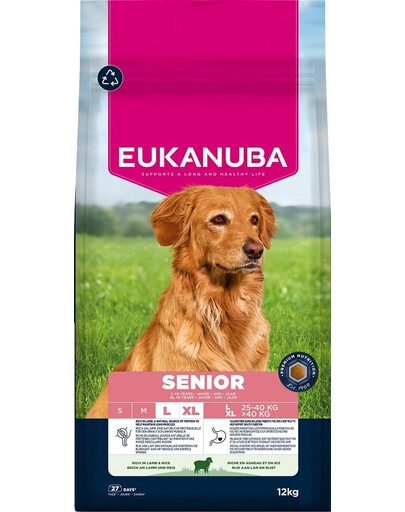 Senior Large Breeds Lamb Rice 12 kg sucha karma dla starszych psów ras dużych bogata w jagnięcinę i ryż