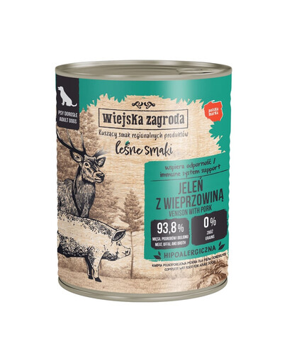 Leśne smaki Jeleń z wieprzowiną mokra karma dla psów 800 g