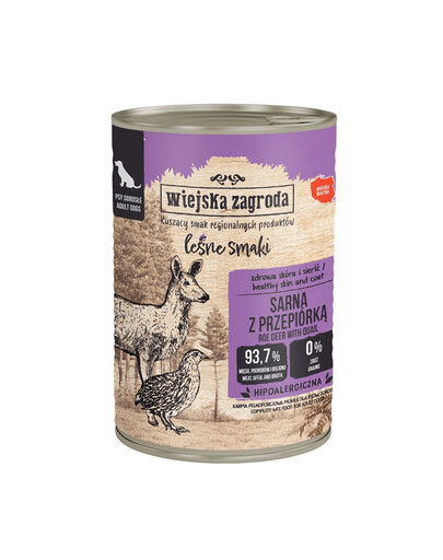 Leśne smaki Sarna z przepiórką mokra karma dla psów 400 g