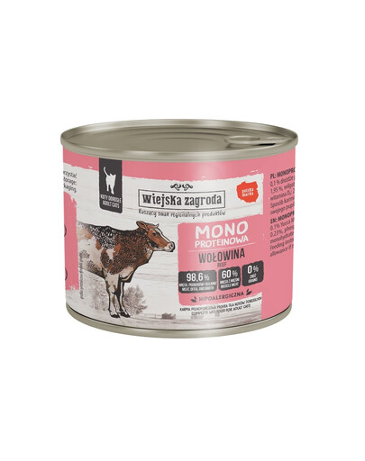 Monobiałkowa Wołowina mokra karma dla kotów 200 g
