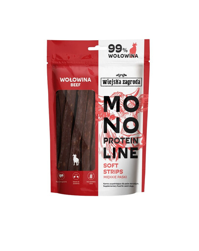 Monoproteinowe miękkie paski dla psów Wołowina 100 g