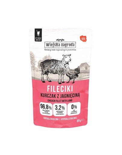 Fileciki Kurczak z jagnięciną mokra karma dla kota 85 g