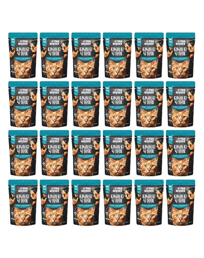 PAN MIĘSKO Kawałki w sosie Indyk z tuńczykiem mokra karma dla kotów 24x85 g