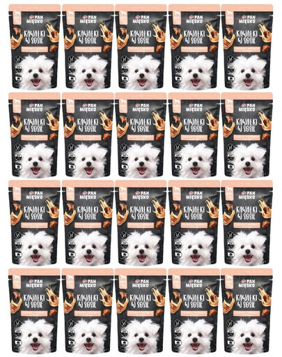 PAN MIĘSKO Kawałki w sosie Cielęcina z królikiem mokra karma dla psów 20x150 g