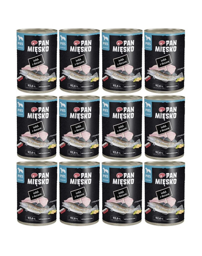 PAN MIĘSKO Indyk z dorszem mokra karma dla psów 12x400 g