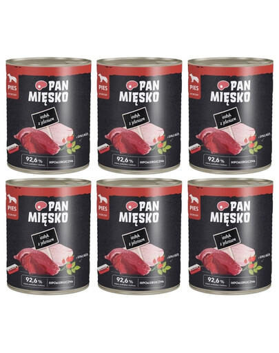 PAN MIĘSKO Indyk z jeleniem mokra karma dla psów 6x800 g