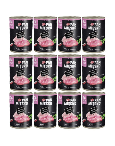 PAN MIĘSKO Kurczak z cielęciną mokra karma dla kociąt 12x400 g