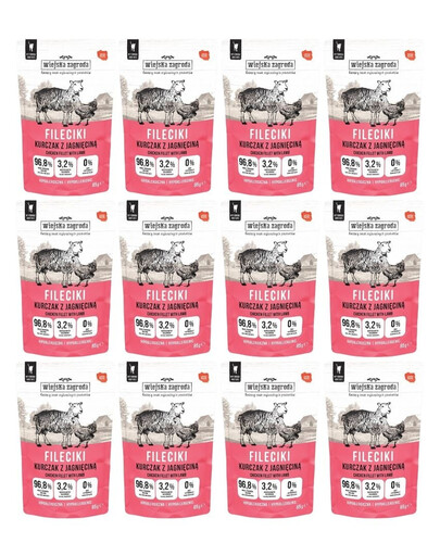WIEJSKA ZAGRODA Fileciki Kurczak z jagnięciną mokra karma dla kota 12x85 g