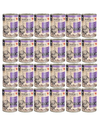 WIEJSKA ZAGRODA Kurczak z kaczką 24x400 g mokra karma dla dorosłych kotów