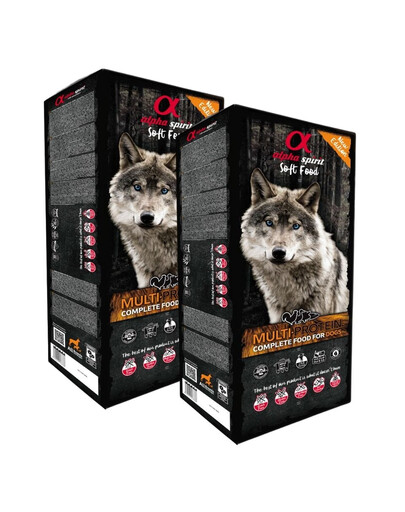 ALPHA SPIRIT Pełnowartościowa karma sucha-miękka dla psów Multiprotein 18 kg (2x9kg)