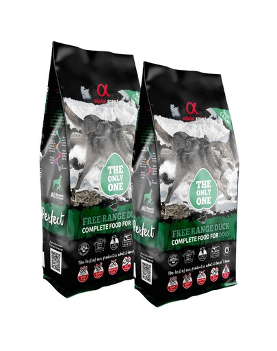 ALPHA SPIRIT Pełnoporcjowa sucha karma dla psów Free range duck kaczka 2x12 kg