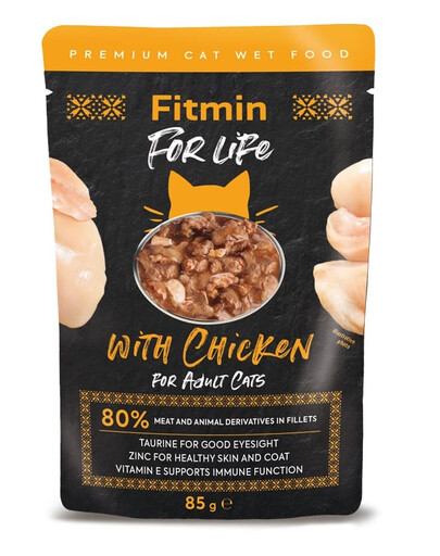 FITMIN Cat for life pouch adult chicken 28 x 85 g