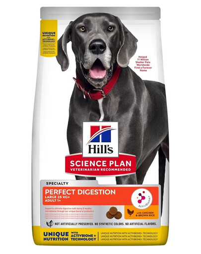 Science Plan Canine Adult Large Perfect Digestion Chicken and Brown Rice 14kg karma na zdrowe trawienie dla dużych psów