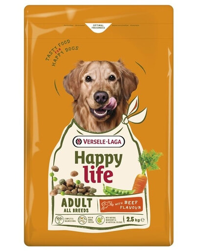 Happy Life Adult with Beef flavour 2,5kg karma dla psów o smaku wołowiny